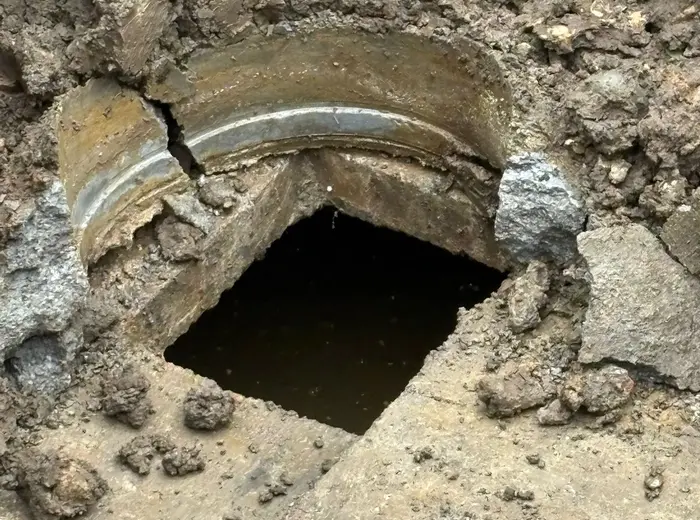 Drainage team checking a drain fault at a Preston property